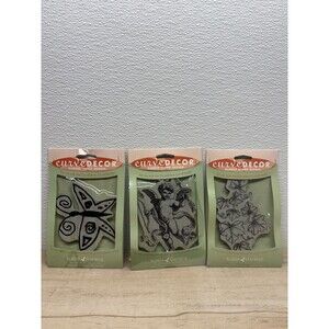 Rubber Stampede Curve Decor Set Of 3 Rubber Stamps